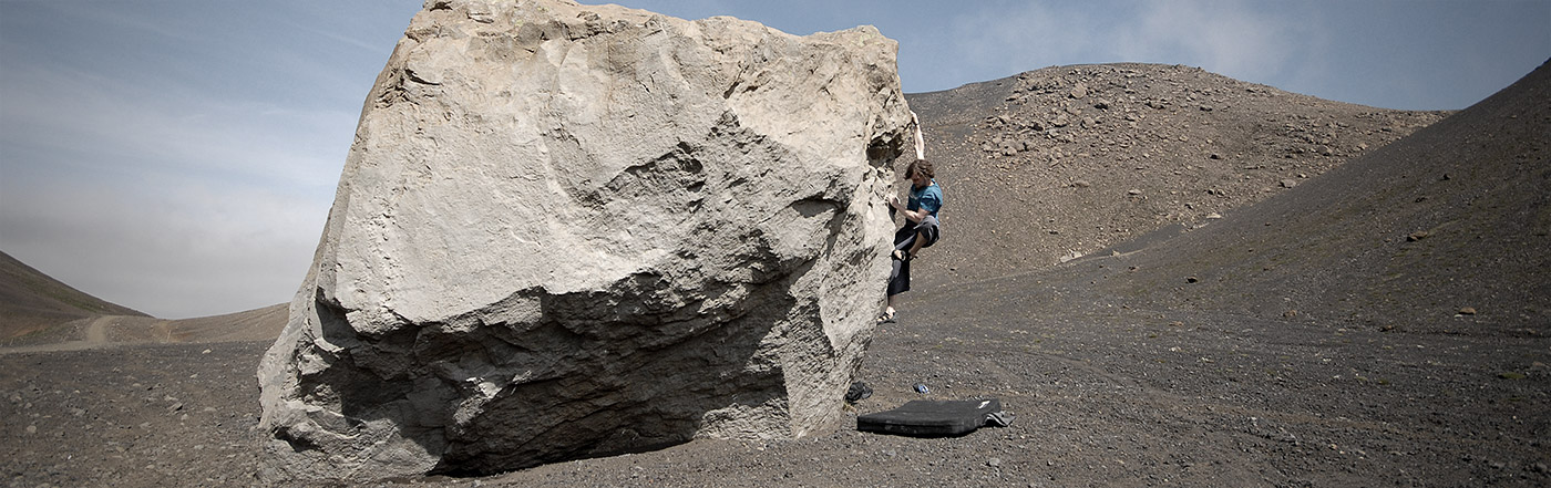 Climbing the lonely boulder